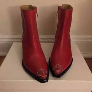 IRO red ankle boots with studs . Size 39/ US 8.